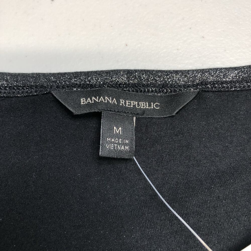 Banana Republic Women’s Tunic Top Sweater Metallic Size M Black Gray Long Sleeve - Picture 2 of 9